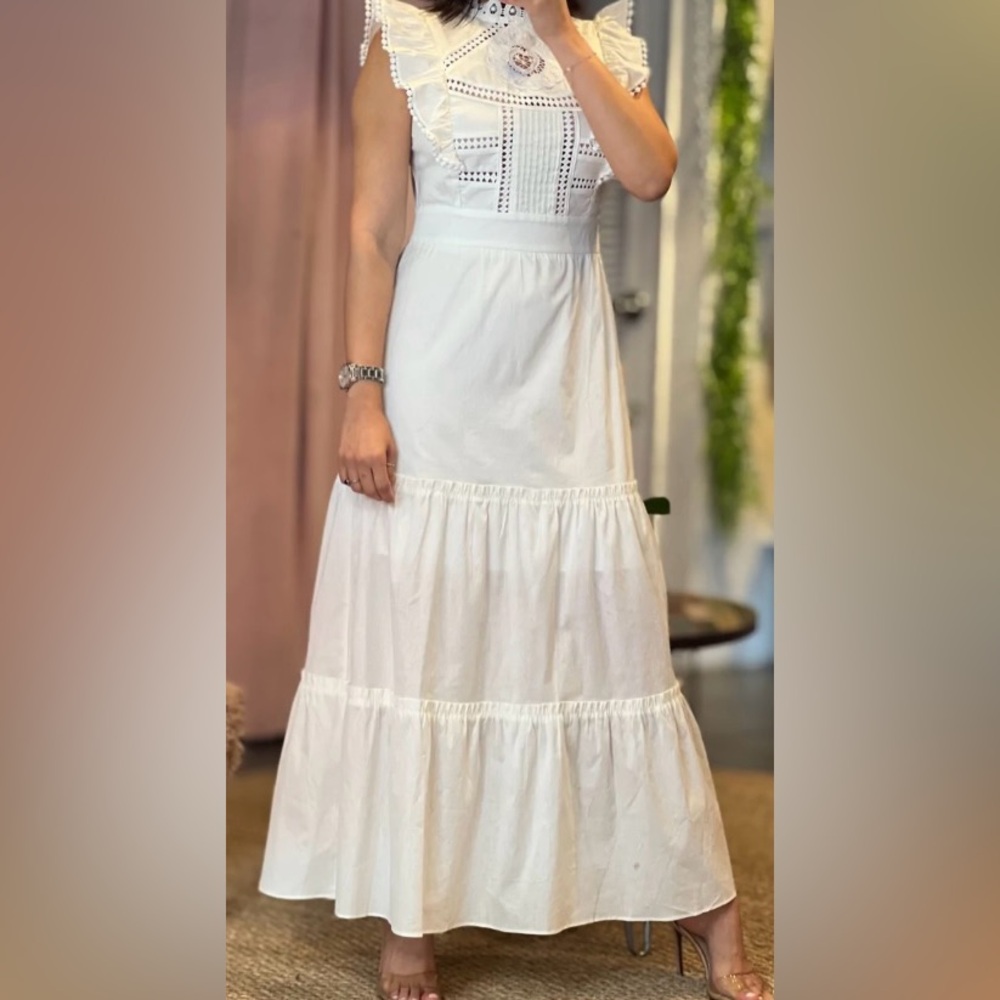 Embroidery - Eyelet and lace combo beautiful Maxi dress